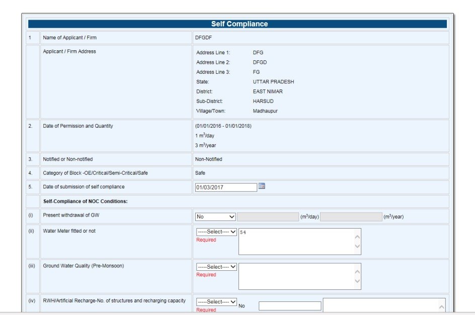 Submission of Compliance Report